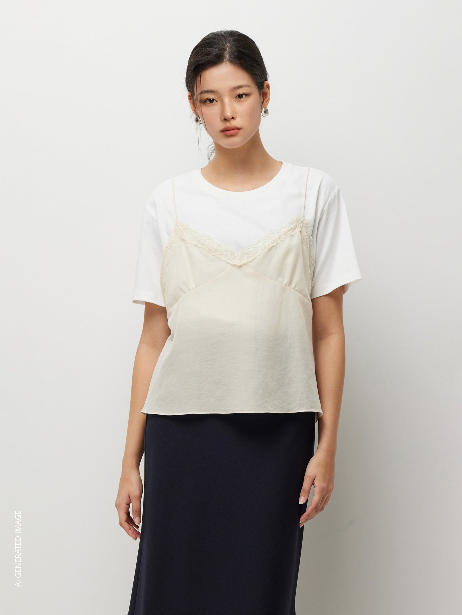 T-shirt com top em contraste - ucb_image_F