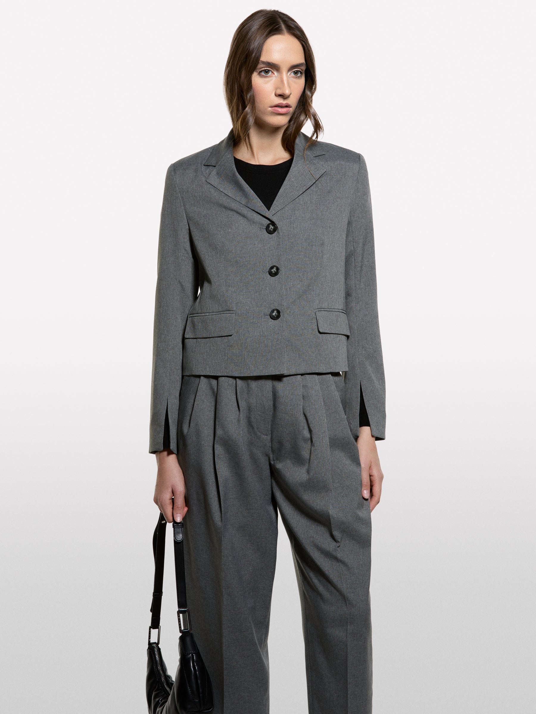 Blazer curto efeito mélange - ucb_image_FY