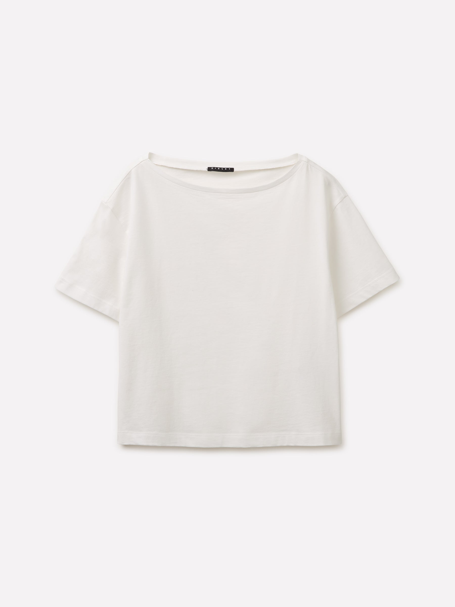 T-shirt cropped com decote à barco - ucb_image_FS