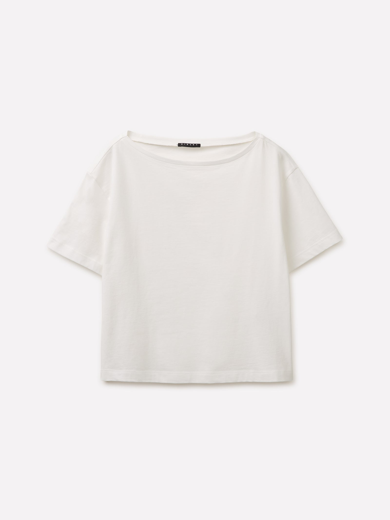 T-shirt cropped co decote à barco - ucb_image_FS