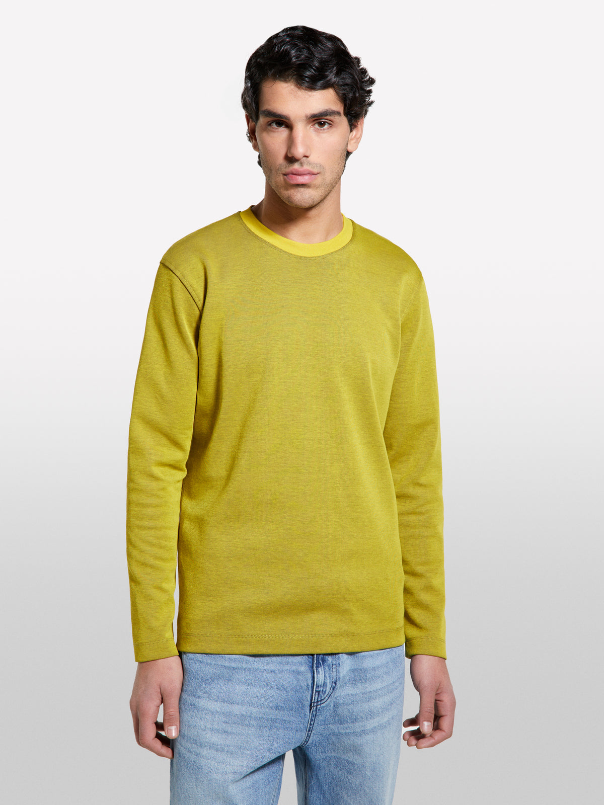 Yellow long sleeve t-shirt with patch