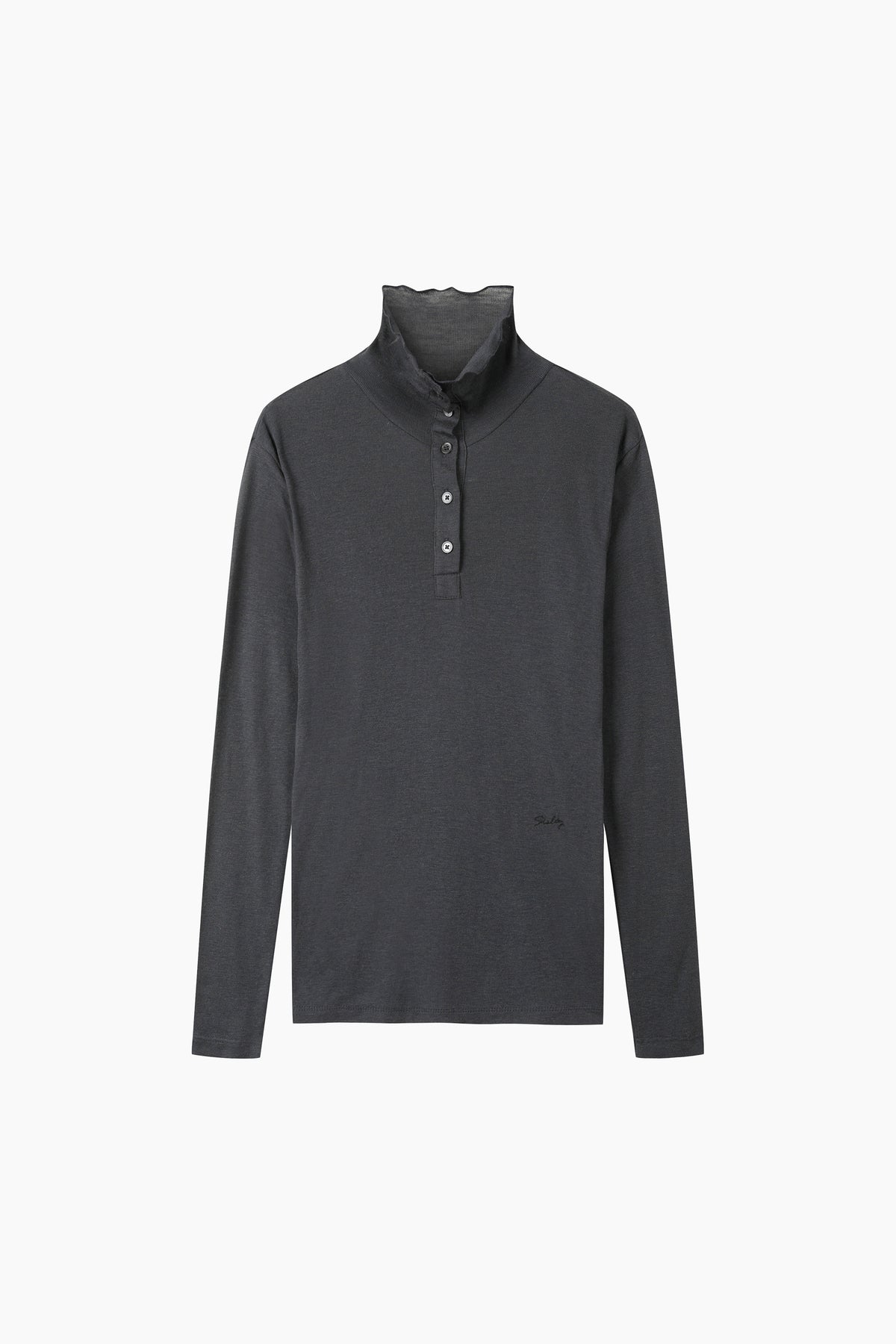 T-shirt de gola alta com botões - ucb_image_FS