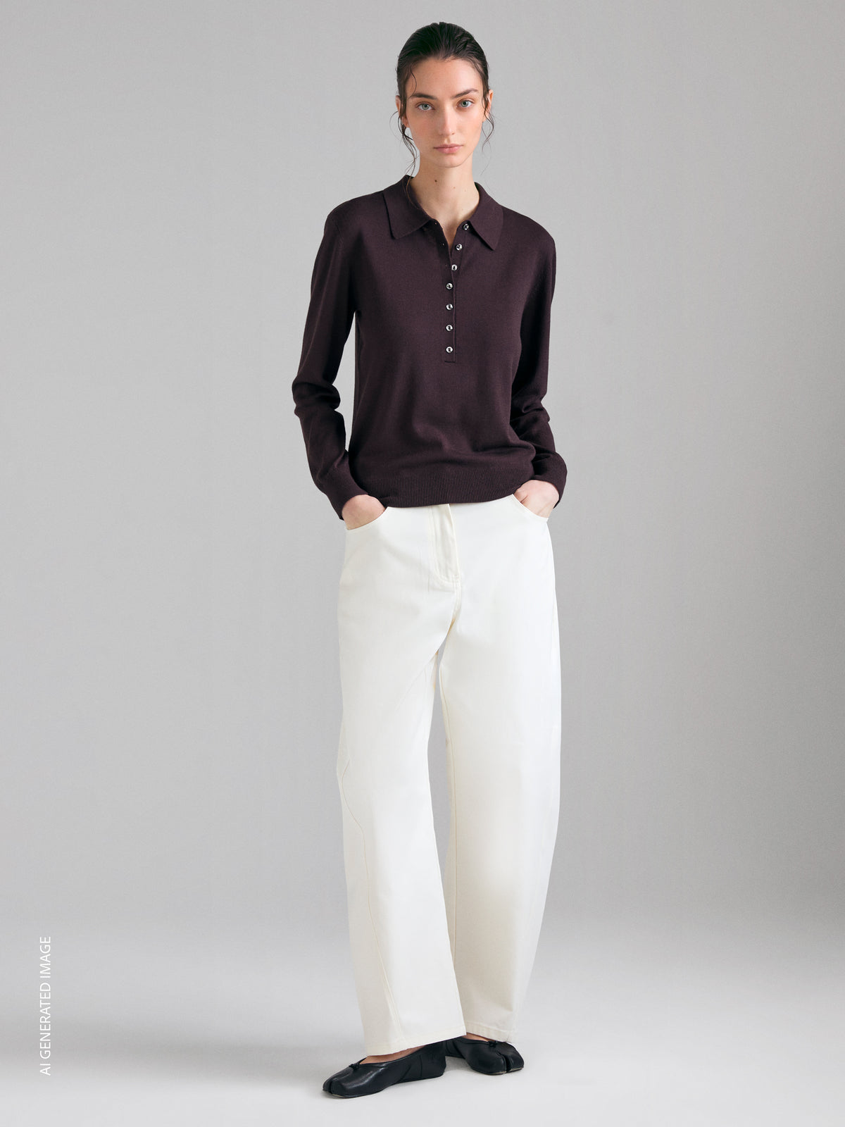 Polo de malha em mistura de viscose e lã - ucb_image_F