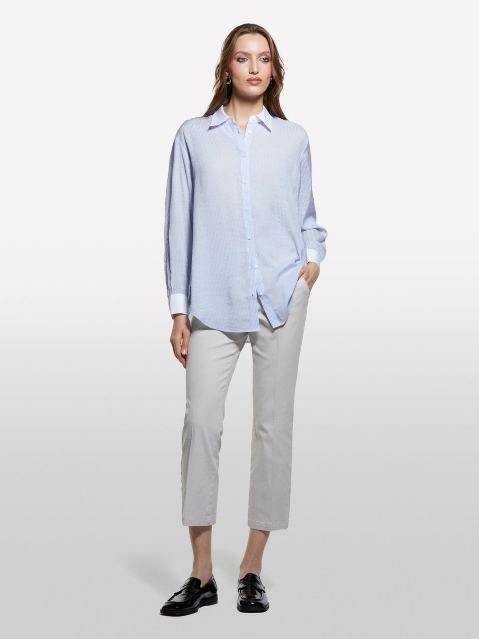 Camisa comfort azul-claro às riscas - ucb_image_F