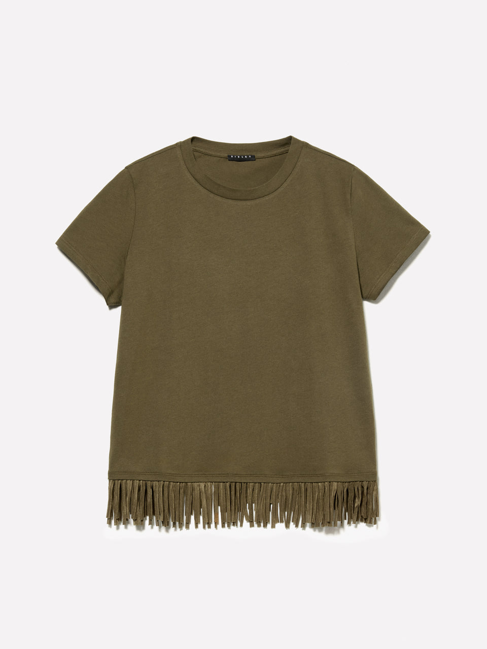 T-shirt verde militar com franjas na base - ucb_image_FS