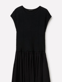 Vestido comprido em mistura de materiais - ucb_image_DS1