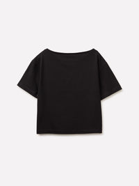 T-shirt cropped co decote à barco - ucb_image_BS
