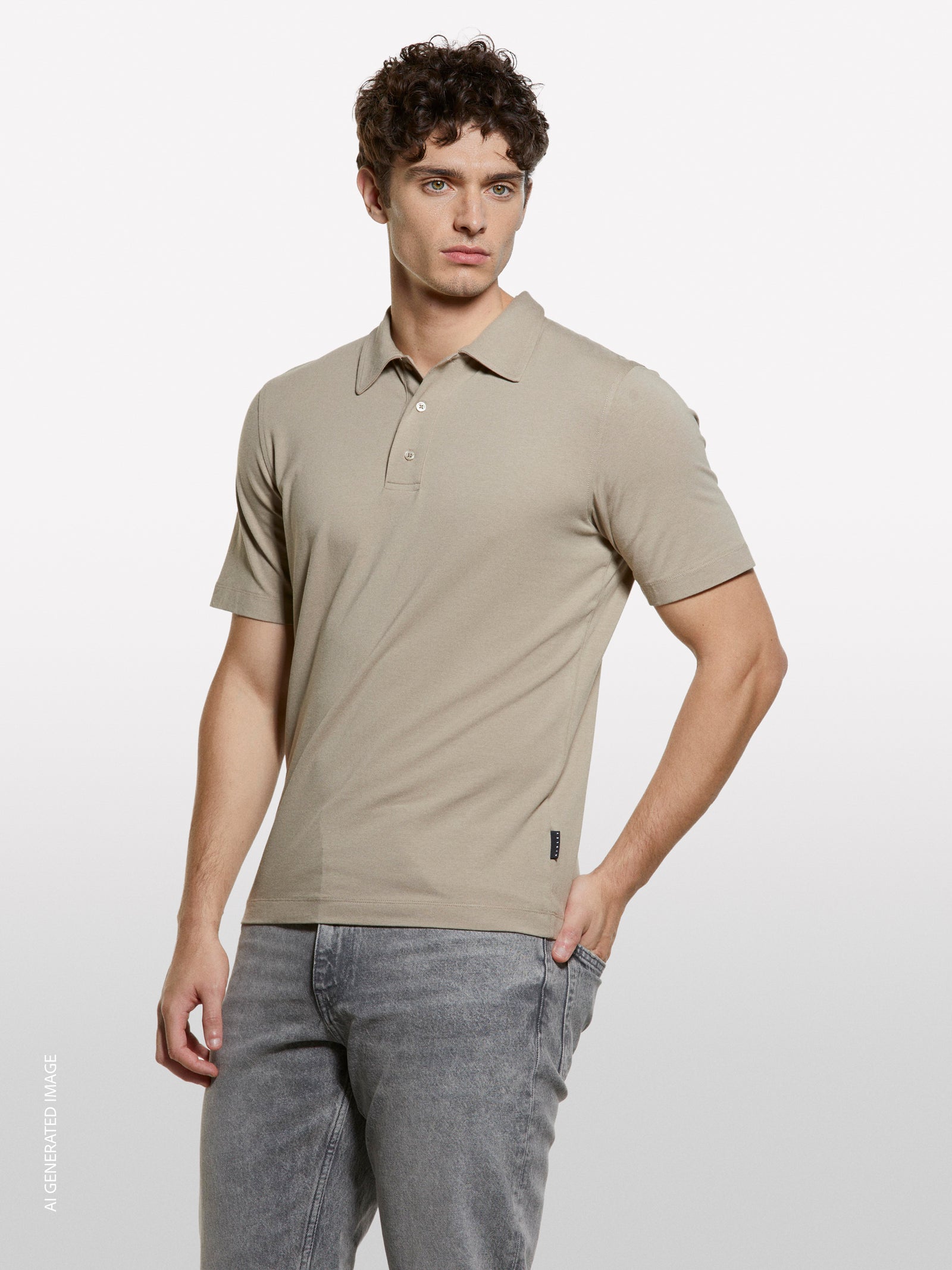 Camel slim fit polo