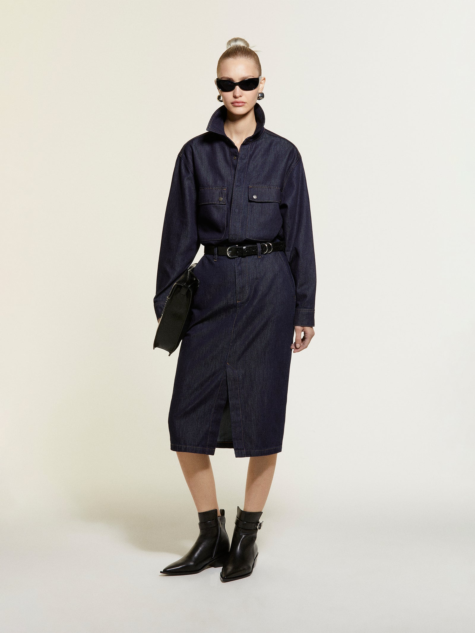 Dark blue denim shirt