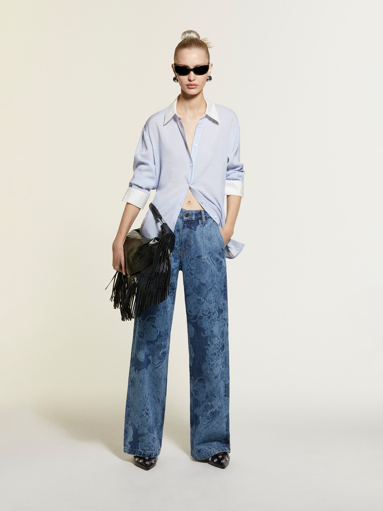 Light blue striped comfort fit shirt