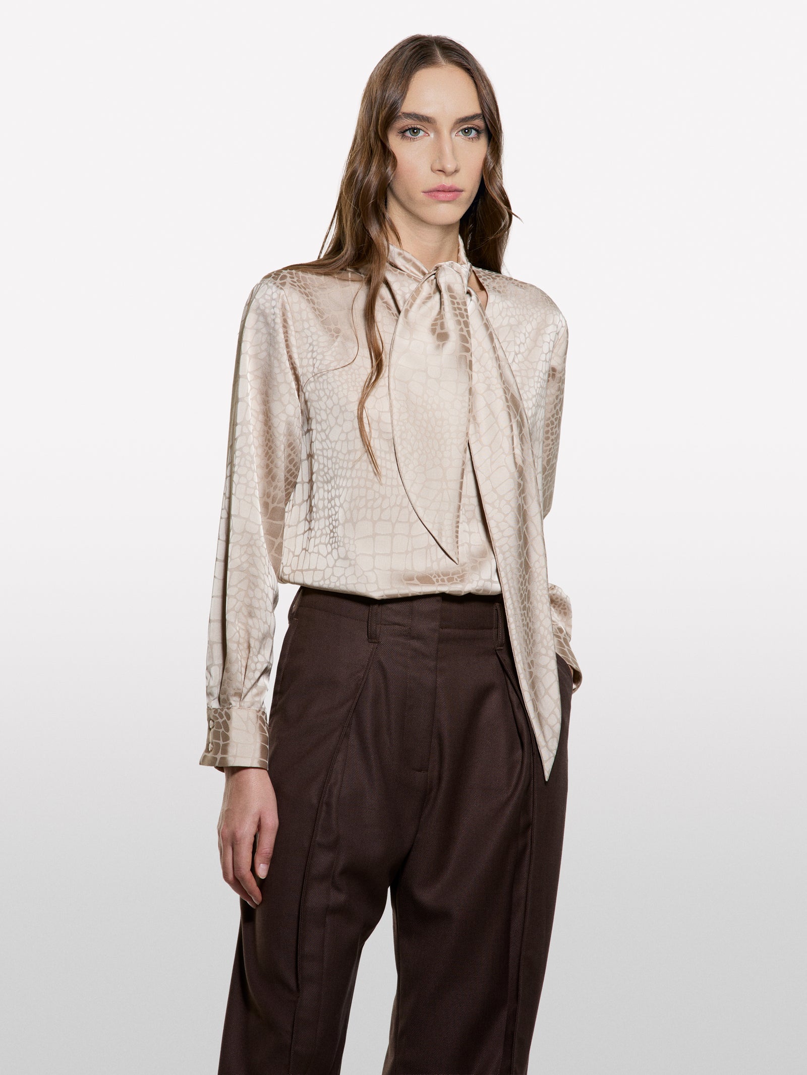Blouse with scarf