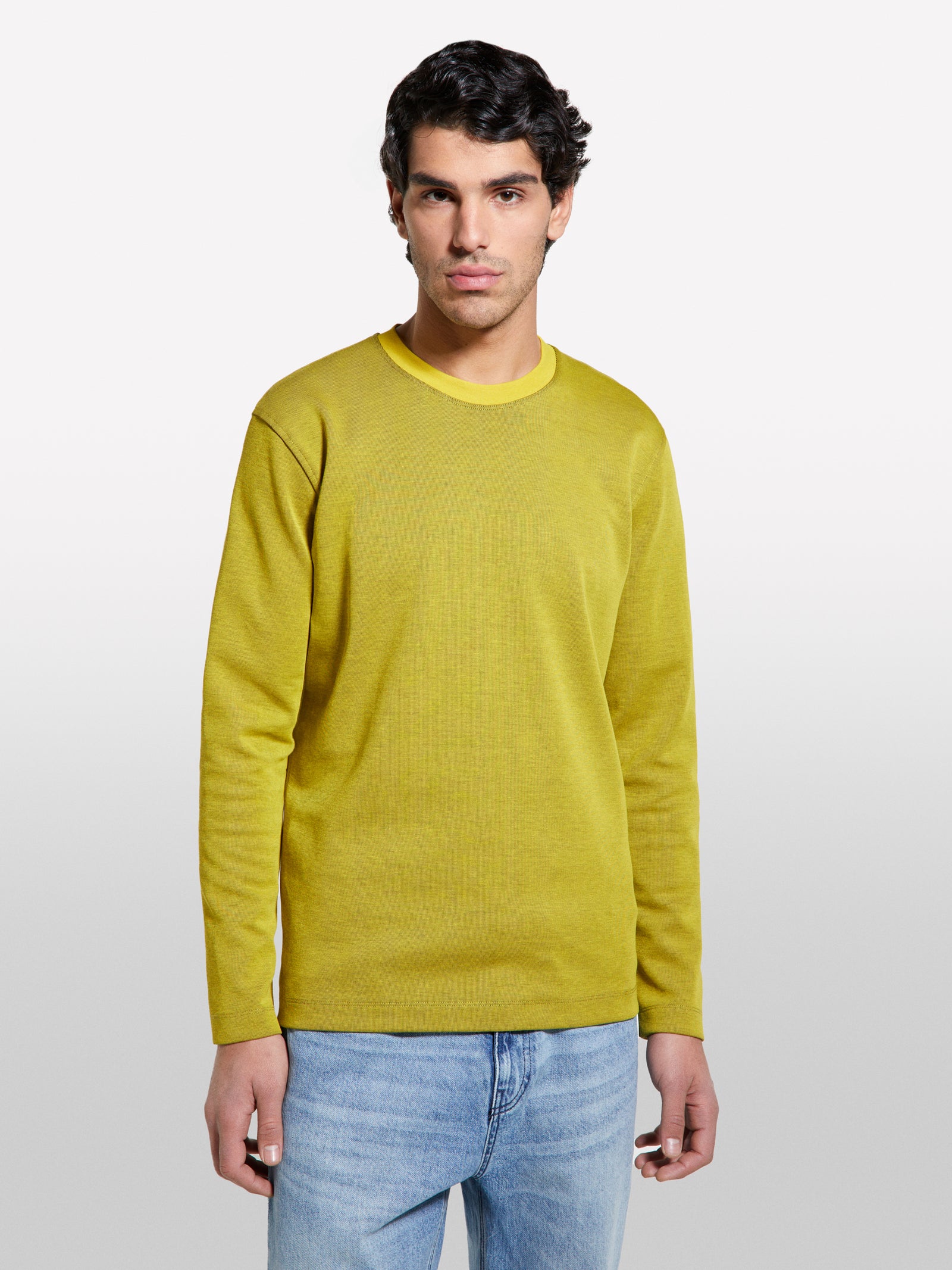 Yellow long sleeve t-shirt with patch