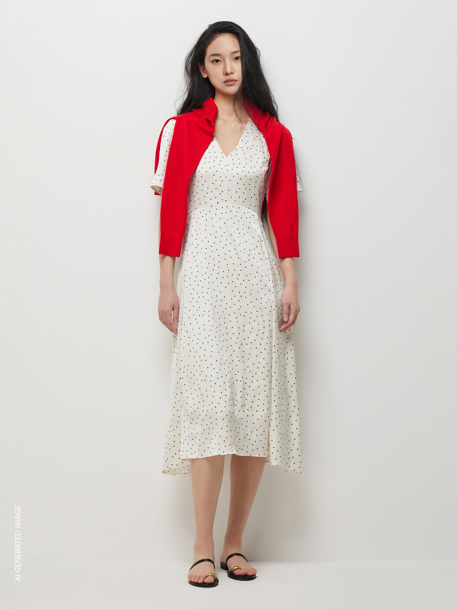 Polka dot midi dress