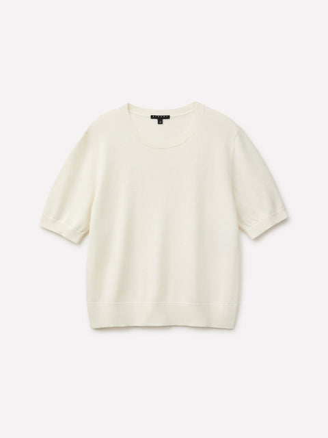 Camisola de manga curta em mistura de viscose e lã - ucb_image_FS