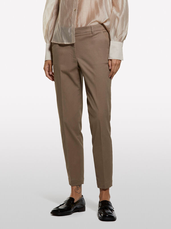 Braune Slim Fit Chinos - null | Sisley