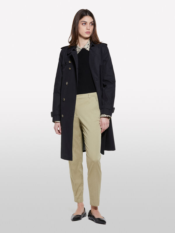 Militärgrüne Chinohose - chino hosen für damen | Sisley