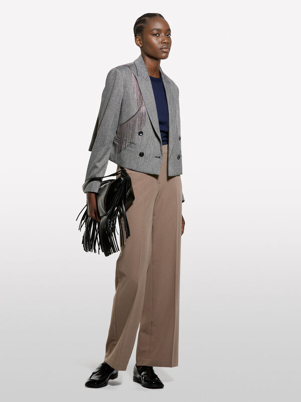 Marineblauer Pullover mit Rundhalsausschnitt - rundhalspullover für damen | Sisley