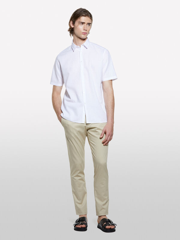 Slim-Fit-Chinohose in Sand - slim hosen für herren | Sisley