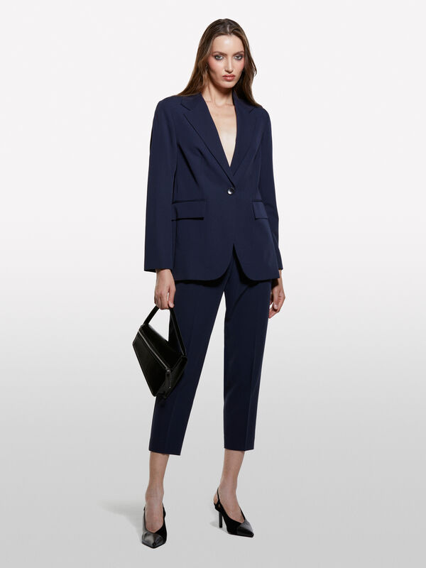 Dunkelblauer Blazer mit normaler Passform Dunkelblauer Blazer mit normaler Passform - blazer für damen | Sisley