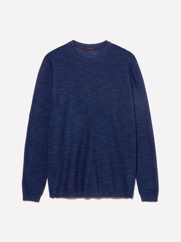 Dunkelblauer Melange-Pullover Dunkelblauer Melange-Pullover - rundhalspullover für herren | Sisley