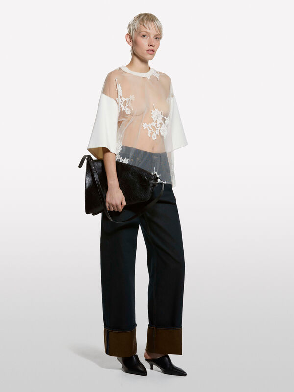 Jeans mit Umschlag - palazzo jeans für damen | Sisley