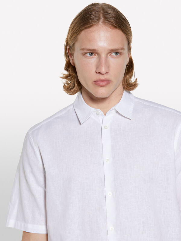 Weißes Kurzarmhemd - regular hemden für herren | Sisley