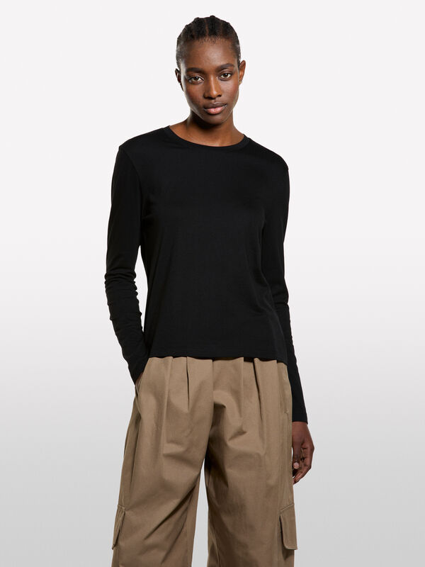 Lang&auml;rmeliges T-Shirt - lang&auml;rmeliges t-shirt f&uuml;r damen | Sisley