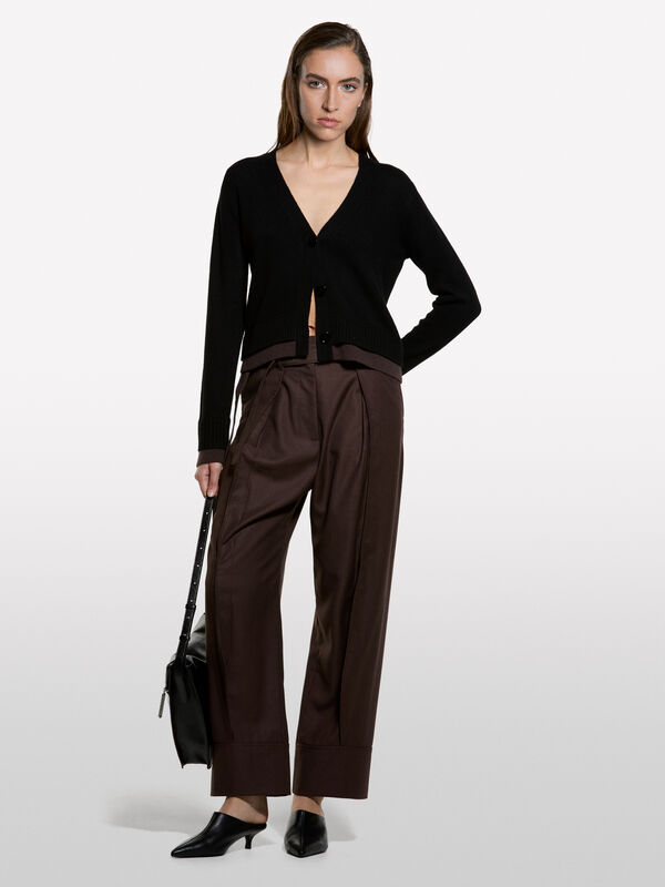 Strickjacke mit doppeltem Rippenmuster - cardigans für damen | Sisley