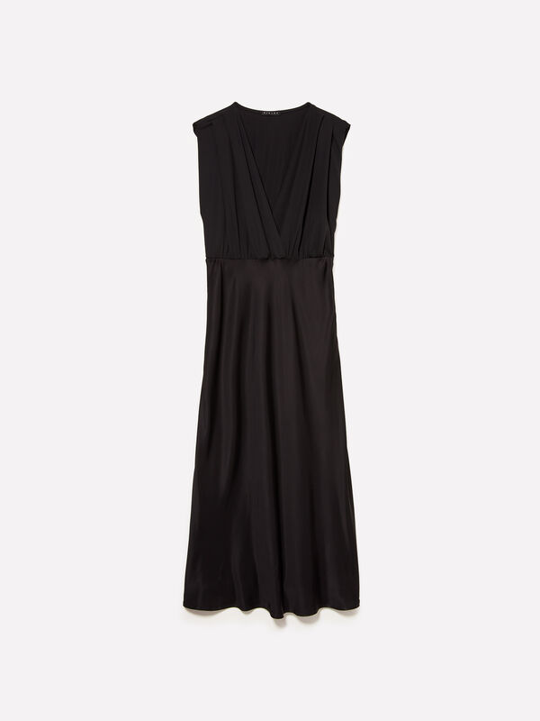 Schwarzes Longuette-Kleid - midi kleider für damen | Sisley