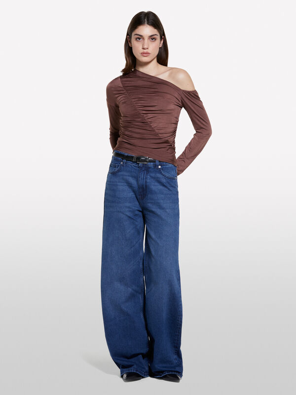 Blaue Jeans Style 72 wide fit - palazzo jeans für damen | Sisley
