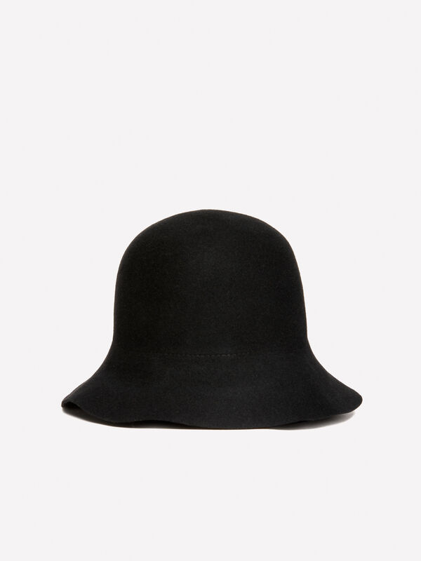 Schwarze Cloche-Mütze 100% Wolle - mützen für damen | Sisley