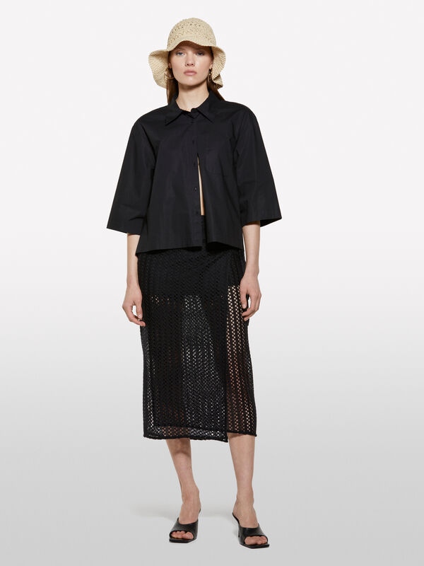 Schwarzer gehäkelter Sarong-Pareo - neu eingetroffen damen | Sisley