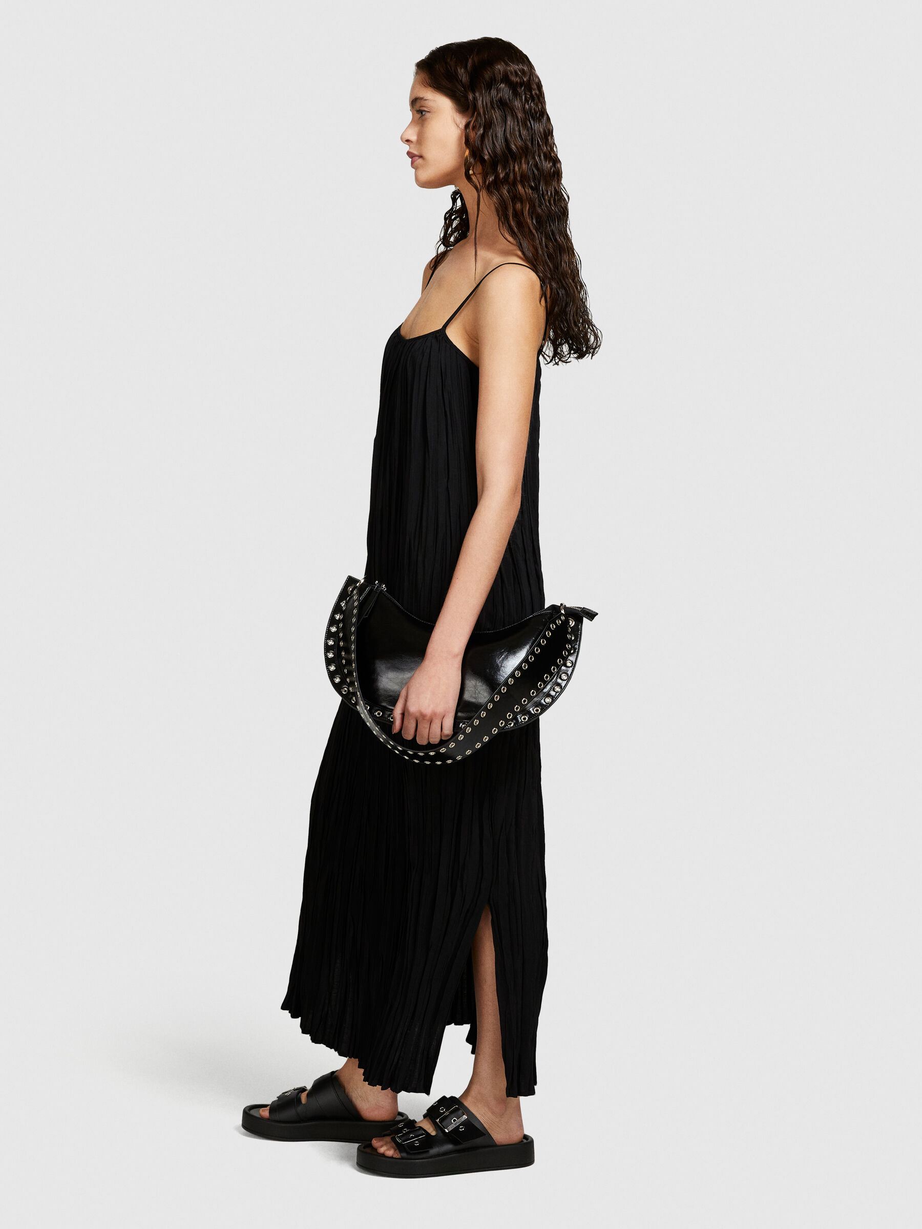 Plissiertes Kleid, Schwarz - Sisley