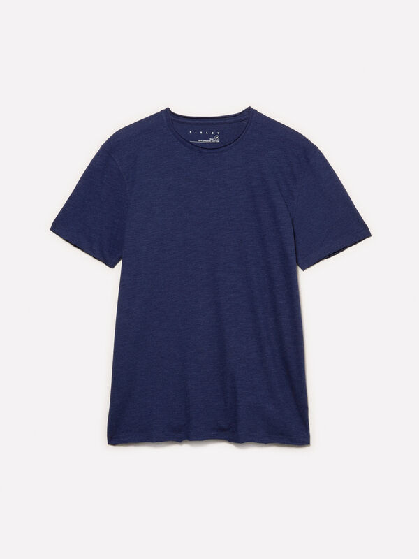 Blaues Slim Fit Kurzarm-T-Shirt Blaues Slim Fit Kurzarm-T-Shirt - kurzärmeliges t-shirt für herren | Sisley