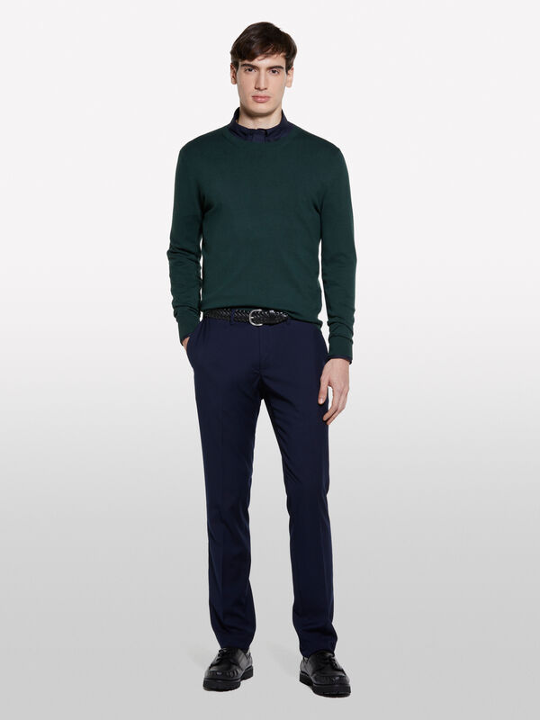 Pulli regular fit in dunkelgrün Pulli regular fit in dunkelgrün - rundhalspullover für herren | Sisley