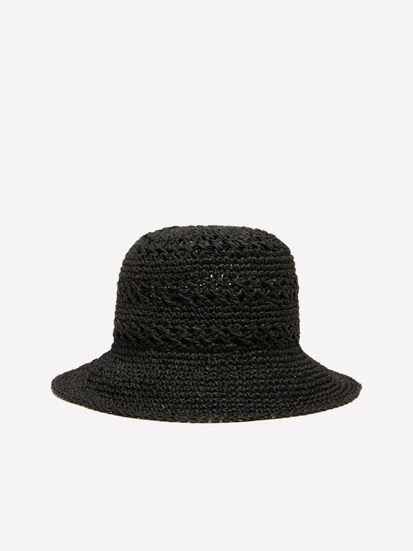 Schwarze Cloche mit Häkeleffekt - mützen für damen | Sisley