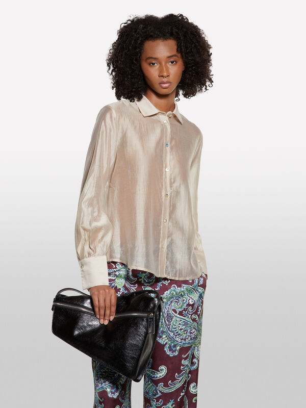 Halbtransparentes beiges Hemd - hemden für damen | Sisley