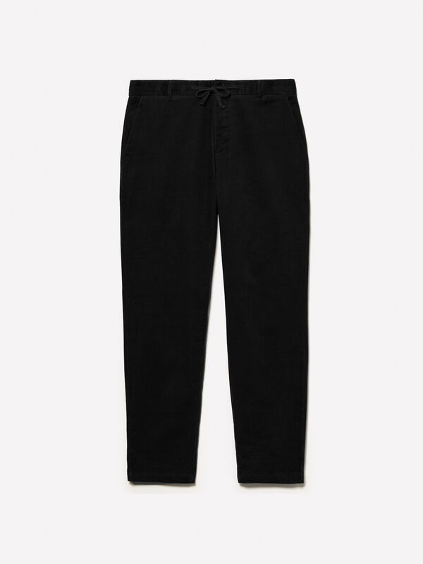 Schwarze Joggers aus Cordsamt - joggers hosen für herren | Sisley