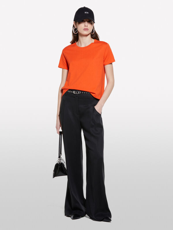 Orange T-Shirt boxy fit  - kurzärmeliges t-shirt für damen | Sisley