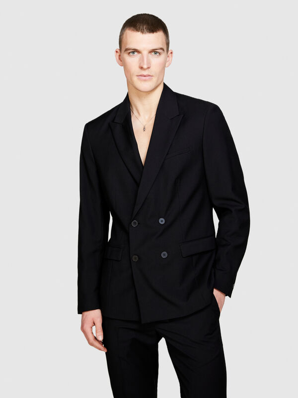 Zweireihiger Blazer in slim comfort fit - blazer für herren | Sisley