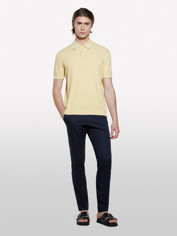Dunkelblaue Chinohose mit schmaler Passform - slim hosen für herren | Sisley