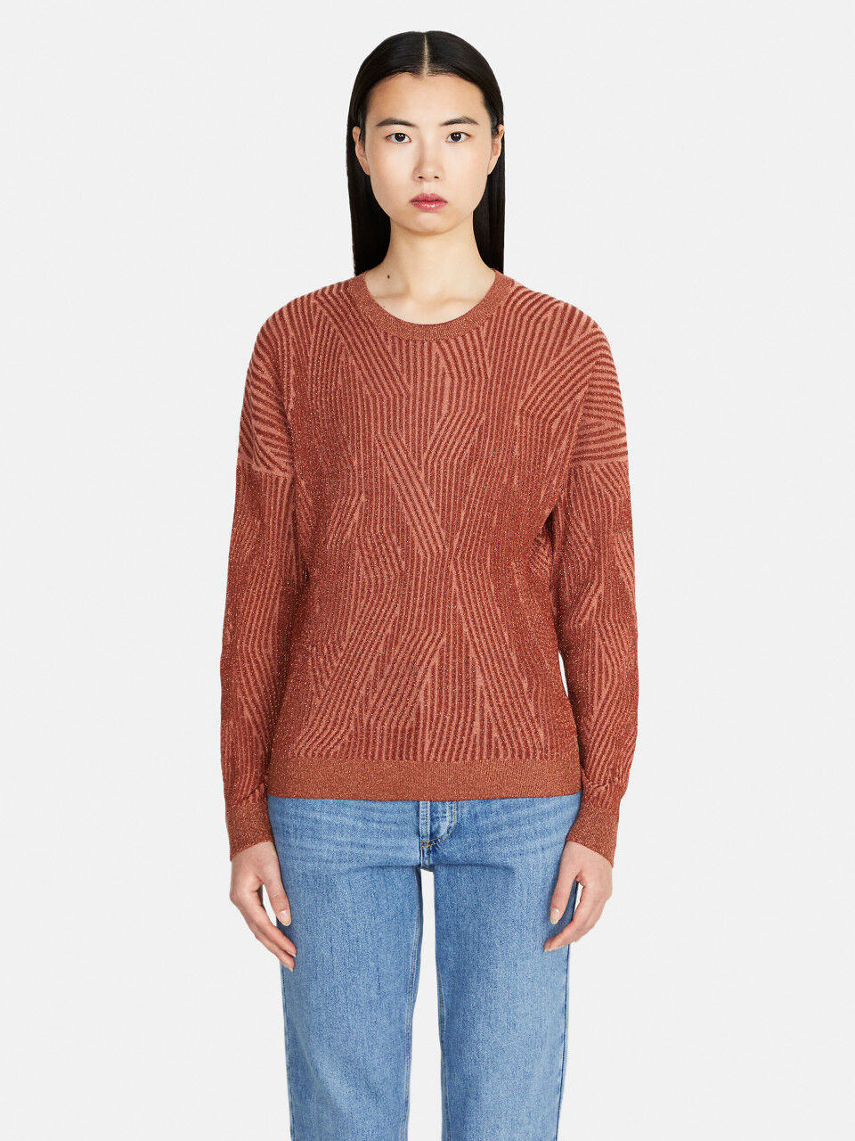 Bunter Pullover mit Lurex