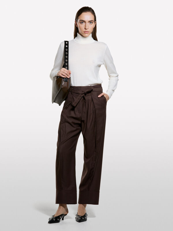 Cremeweißer Rollkragenpullover aus Wollmischung - pullover hoher kragen für damen | Sisley