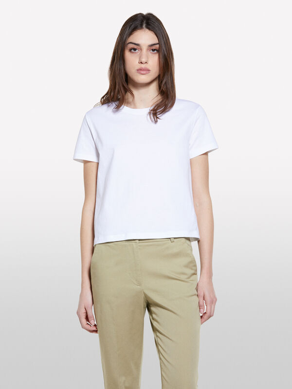 Weißes T-Shirt boxy fit  - kurzärmeliges t-shirt für damen | Sisley