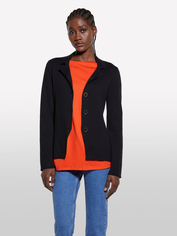 Strickblazer in Schwarz - blazer für damen | Sisley