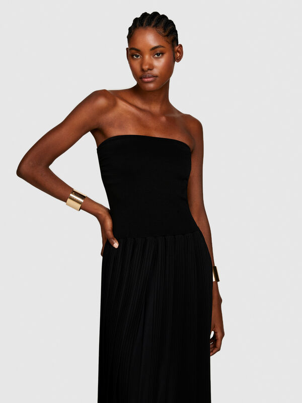 Langes Plissee-Kleid - lange kleider für damen | Sisley