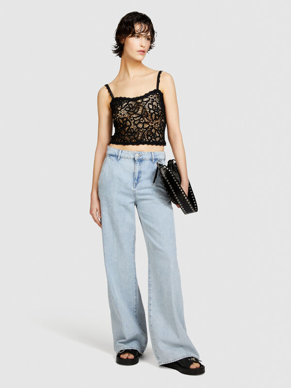 Fließende Jeans wide leg - palazzo jeans für damen | Sisley