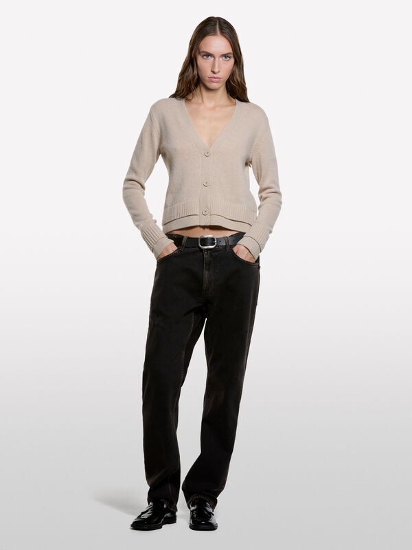 Strickjacke mit doppeltem Rippenmuster - cardigans für damen | Sisley