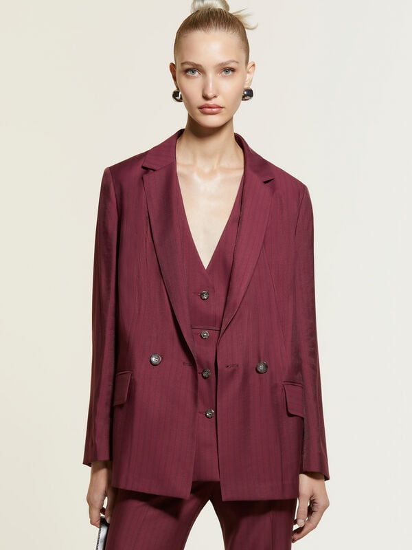 Zartrosa gestreifter Blazer - blazer für damen | Sisley