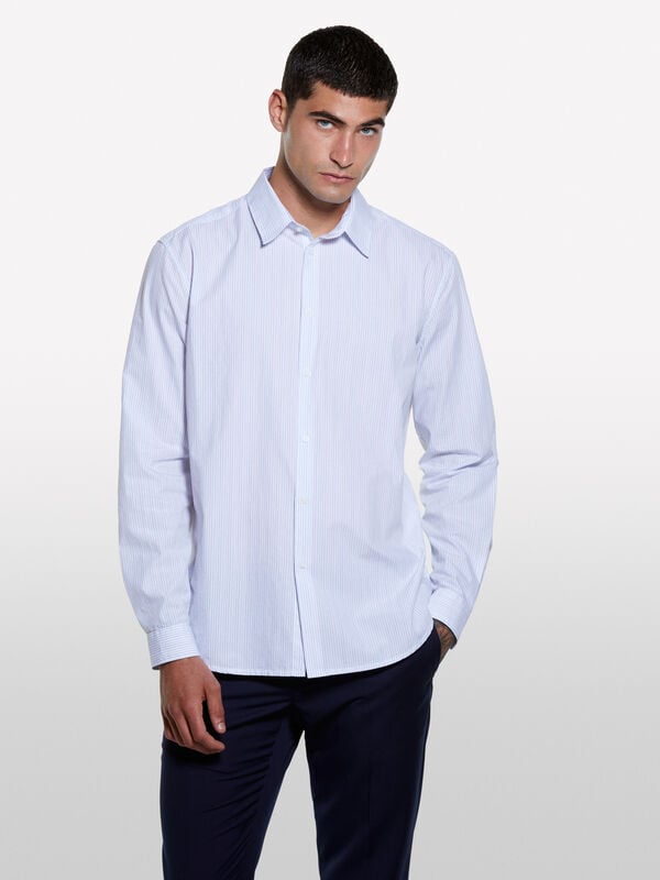 Garngefärbtes weißes Hemd - regular hemden für herren | Sisley
